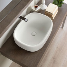 Immagine di Flaminia BONOLA 60 lavabo 62 cm da appoggio, senza troppopieno, colore bianco latte finitura opaco BN60ALAT