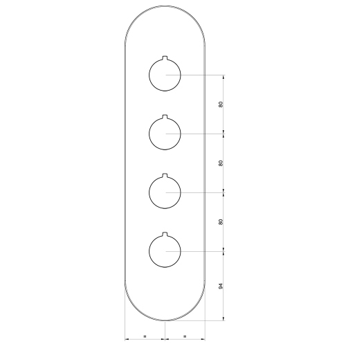 Immagine di Gessi WELLNESS miscelatore termostatico alta portata a parete, 3 uscite indipendenti, installazione verticale/orizzontale, senza corpo incasso, finitura cromo 43066#031