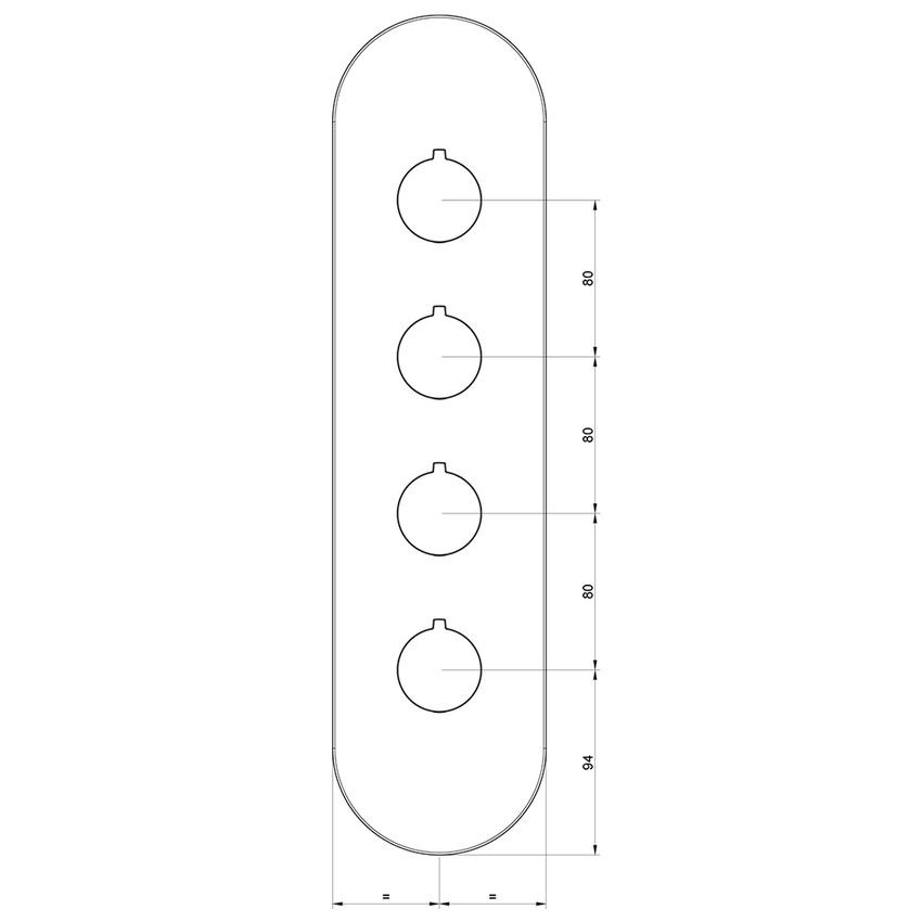 Immagine di Gessi WELLNESS miscelatore termostatico alta portata a parete, 3 uscite indipendenti, installazione verticale/orizzontale, senza corpo incasso, finitura cromo 43066#031