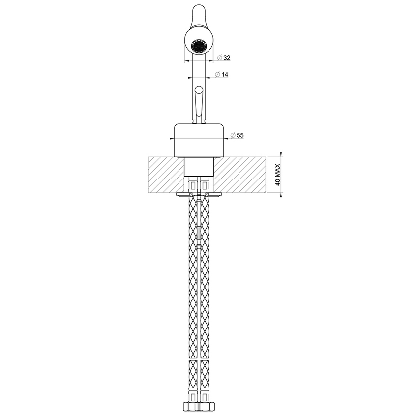Immagine di Gessi GOCCIA miscelatore bidet, senza scarico, con flessibili di collegamento, finitura nero XL 33607#299