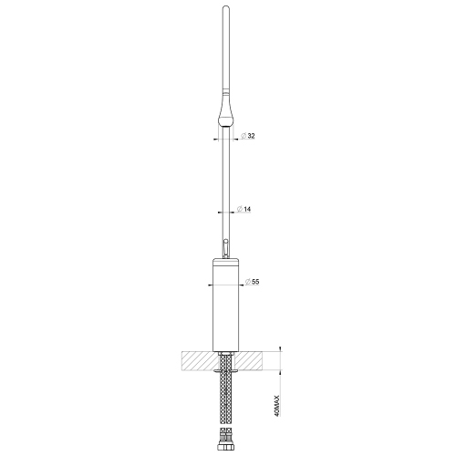 Immagine di Gessi GOCCIA miscelatore lavabo H.74.5 P.42.9 cm, senza scarico, con flessibili di collegamento, finitura cromo 33610#031