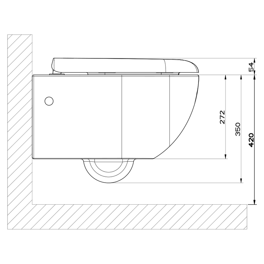 Immagine di Gessi TOTAL LOOK vaso sospeso, sedile con chiusura rallentata e coprifori laterali cromo, colore bianco finitura lucido 39113#518