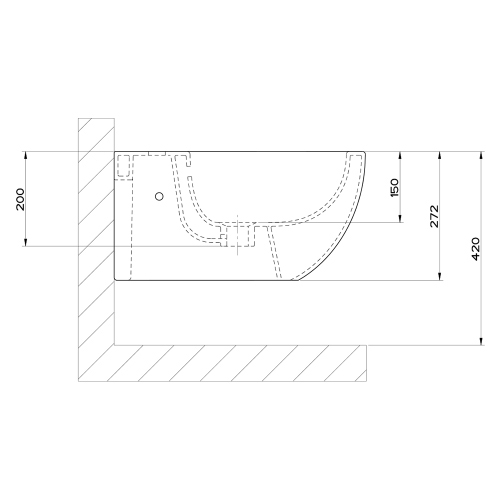 Immagine di Gessi TOTAL LOOK bidet in ceramica sospeso, con troppopieno, monoforo, colore bianco finitura lucido 39115#518
