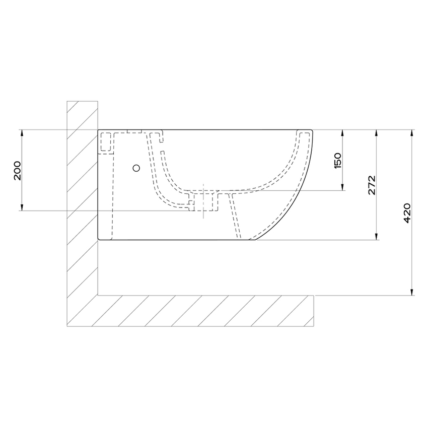 Immagine di Gessi TOTAL LOOK bidet in ceramica sospeso, con troppopieno, monoforo, colore bianco finitura lucido 39115#518