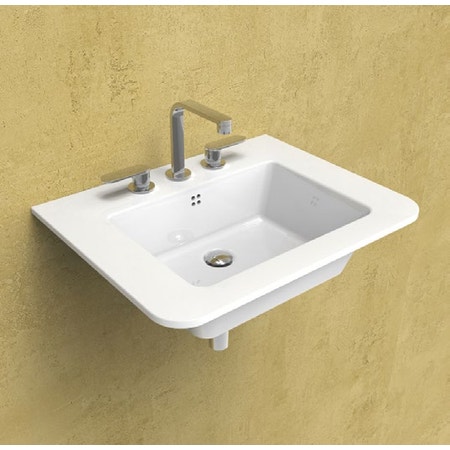 Immagine di Flaminia VOLO 66 lavabo 66 cm da appoggio o sospeso, con troppopieno, colore bianco finitura lucido VL66L