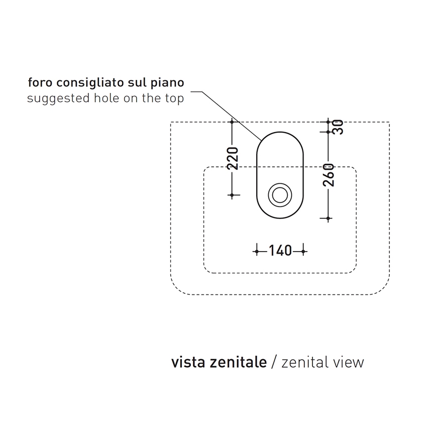 Immagine di Flaminia VOLO 66 lavabo 66 cm da appoggio o sospeso, con troppopieno, colore bianco finitura lucido VL66L