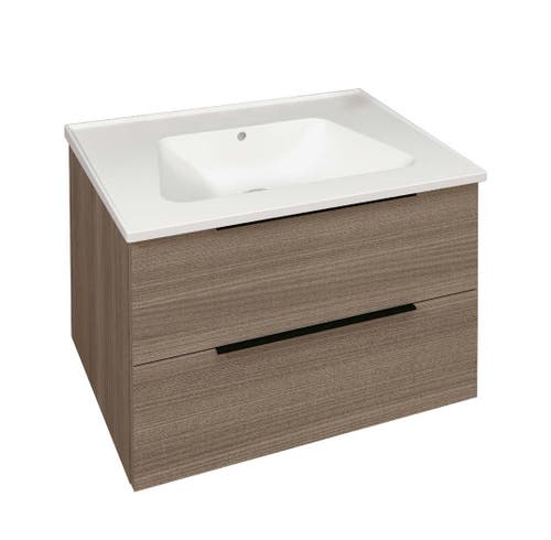 Immagine di Flaminia BOX base portaconsolle sospesa 2 cassetti, L.70 P.50 H.50 cm, per consolle Bloom 70, finitura OJ Bianco BBX809OJB