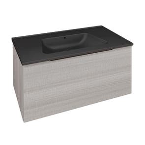 Immagine di Flaminia BOX base portaconsolle sospesa 1 cassetto, L.105 P.50 H.50 cm, per consolle Bloom 105, finitura oj grigio BBX835OJG