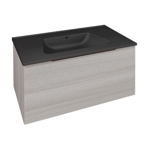 Immagine di Flaminia BOX base portaconsolle sospesa 1 cassetto, L.105 P.50 H.50 cm, per consolle Bloom 105, finitura oj grigio BBX835OJG