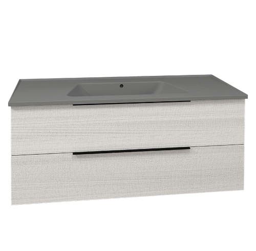 Immagine di Flaminia BOX base portaconsolle sospesa 2 cassetti, L.120 P.50 H.50 cm, per consolle Bloom 120, finitura oj bianco BBX949OJB