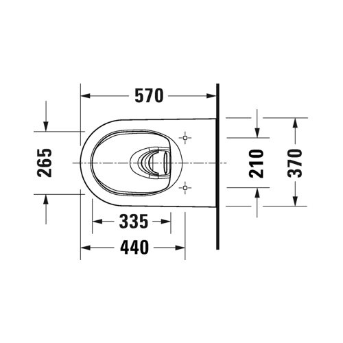 Immagine di Duravit ME BY STARCK vaso sospeso a cacciata P.57 cm HygieneFlush, senza brida, UWL classe 1, interno colore bianco finitura lucido, esterno colore bianco finitura opaco 2579099000