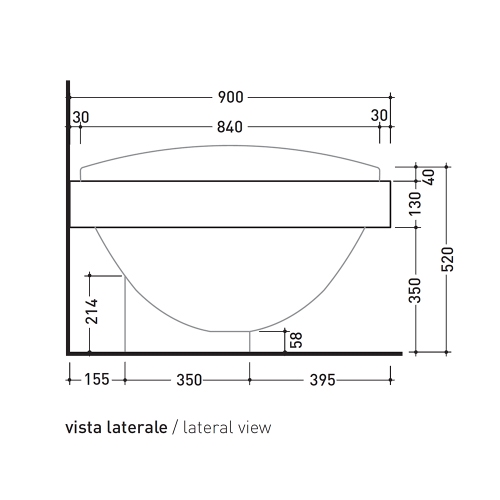 MENSOLA VASCA CM.200 PIETRALUCE BIANCO FLAMINIA IO84M1B – Archigo.it