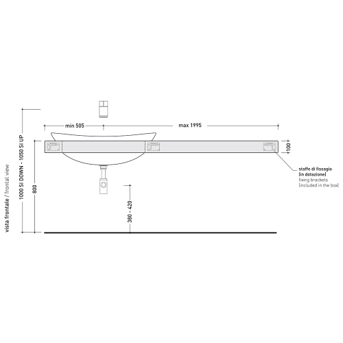 Immagine di Flaminia IO mensola L.110 P.55 H.10 cm per lavabo IO90 (art. IO4290), in pietraluce, colore blu ultramarina finitura lucido IO90M4110BU