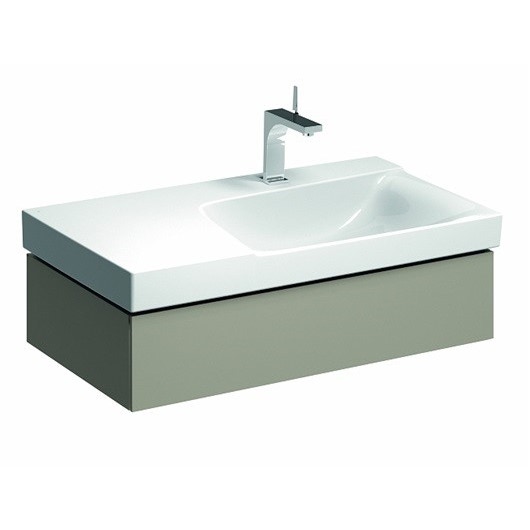 Immagine di Pozzi Ginori Tower mobile sospeso 90 sinistro con cassettone, finitura grigio opaco 84776079