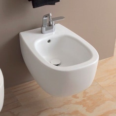 Immagine di Flaminia BONOLA bidet sospeso monoforo, con troppopieno, colore bianco latte finitura opaco BN218LAT