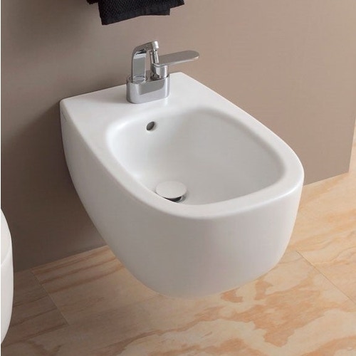 Immagine di Flaminia BONOLA bidet sospeso monoforo, con troppopieno, colore bianco latte finitura opaco BN218LAT