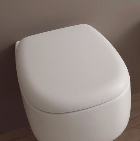 Immagine di Flaminia BONOLA coprivaso avvolgente in termoindurente, con discesa rallentata, colore bianco latte finitura opaco BNCW03LAT