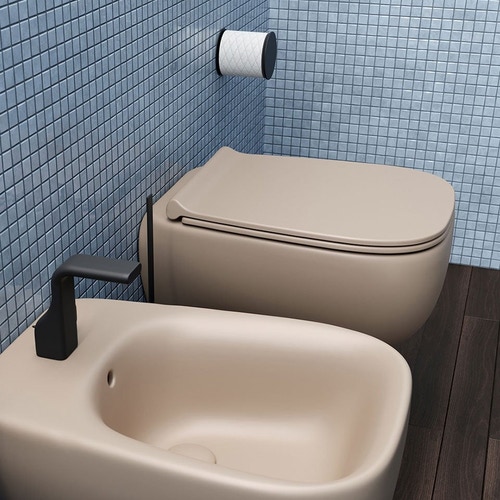 Immagine di Flaminia FLUO vaso sospeso con sistema goclean®, senza sedile, colore argilla finitura opaco FU118GARG