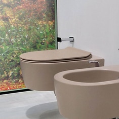 Immagine di Flaminia LINK vaso sospeso con sistema goclean®, senza sedile, colore argilla finitura opaco 5051/WCGARG