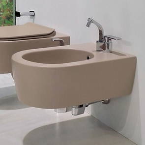 Immagine di Flaminia LINK bidet sospeso monoforo, con troppopieno, colore argilla finitura opaco 5051/BARG