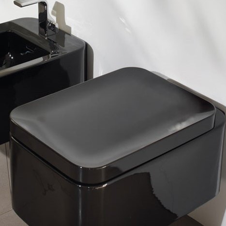 Immagine di Flaminia NILE coprivaso avvolgente in termoindurente, a discesa rallentata, colore nero finitura lucido NLCW03NER