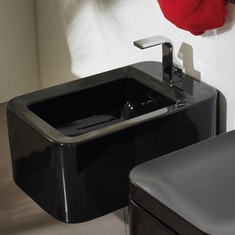 Immagine di Flaminia NILE bidet sospeso monoforo, con troppopieno, colore nero finitura lucido NL218NER