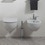Immagine di Flaminia QUICK set sanitari sospesi, vaso e coprivaso avvolgente con discesa rallentata, bidet monoforo con troppopieno, colore bianco finitura lucido QK118+QK218+QKCW07