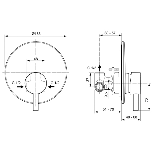 Immagine di Ideal Standard CERALINE set rubinetteria con miscelatore lavabo con scarico, miscelatore bidet con scarico, miscelatore monocomando doccia e corpo incasso incluso, finitura cromo SETCE004