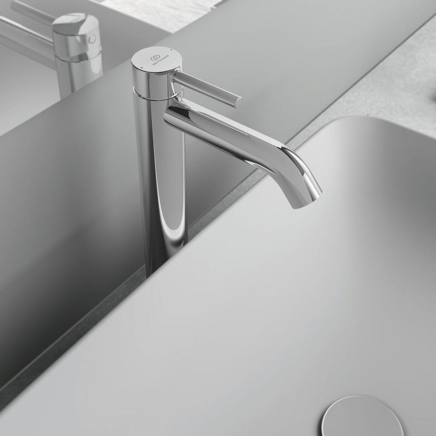 Ideal Standard BC194AA CERALINE miscelatore lavabo da appoggio con asta di  comando e scarico piletta, finitura cromo