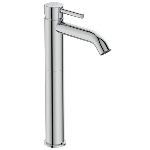 Immagine di Ideal Standard CERALINE set rubinetteria con miscelatore lavabo da appoggio su piano con scarico e miscelatore bidet con scarico, finitura cromo SETCE001