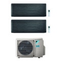 Immagine di Daikin STYLISH R32 Climatizzatore a parete dual split inverter Wi-Fi blackwood | unità esterna 4 kW unità interne 5000+9000 BTU 2MXM40N+CTXA[15]BT+FTXA[25]BT