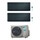 Daikin STYLISH R32 Climatizzatore a parete dual split inverter Wi-Fi blackwood | unità esterna 5 kW unità interne 9000+15000 BTU 2MXM50N+FTXA[25|42]BT