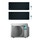 Daikin STYLISH R32 Climatizzatore a parete dual split inverter Wi-Fi nero | unità esterna 6.5 kW unità interne 7000+15000 BTU 2MXM68N+FTXA[20|42]BB
