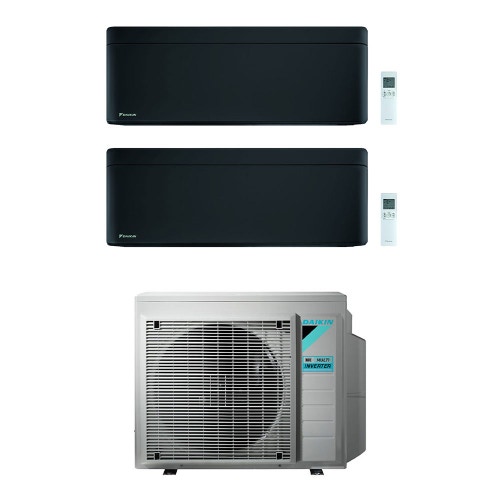 Immagine di Daikin STYLISH R32 Climatizzatore a parete dual split inverter Wi-Fi nero | unità esterna 6.5 kW unità interne 15000+15000 BTU 2MXM68N+FTXA[42|42]BB