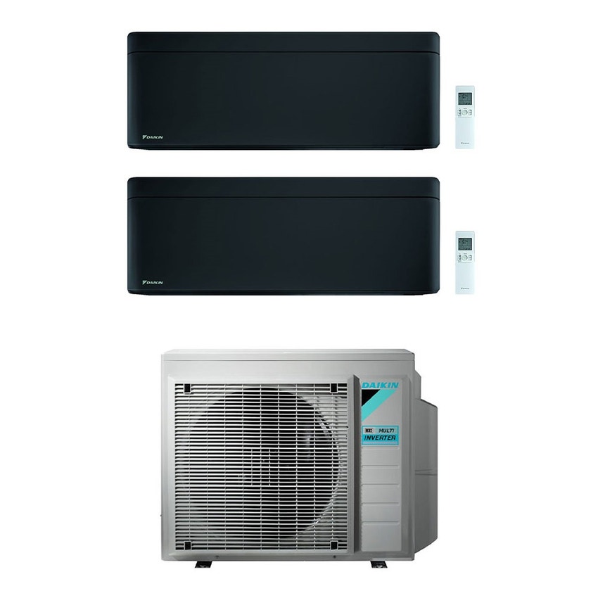 Immagine di Daikin STYLISH R32 Climatizzatore a parete dual split inverter Wi-Fi nero | unità esterna 6.5 kW unità interne 9000+18000 BTU 2MXM68N+FTXA[25|50]BB