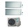 Daikin STYLISH R32 Climatizzatore a parete dual split inverter Wi-Fi silver | unità esterna 5 kW unità interne 15000+15000 BTU 2MXM50N+FTXA[42|42]BS