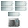 Daikin STYLISH R32 Climatizzatore a parete penta split inverter Wi-Fi silver | unità esterna 7.8 kW unità interne 5000+7000+12000+12000+18000 BTU 5MXM90N9+CTXA[15]BS+FTXA[20|35|35|50]BS