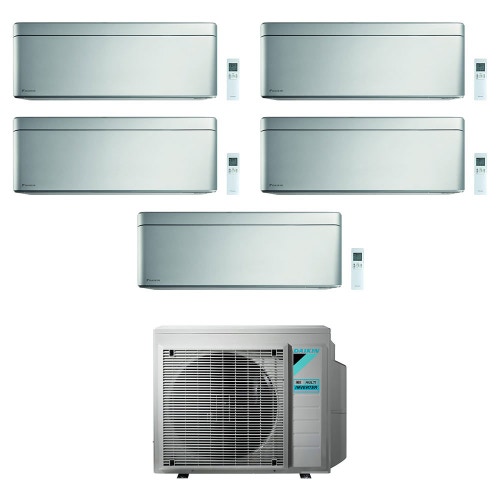 Immagine di Daikin STYLISH R32 Climatizzatore a parete penta split inverter Wi-Fi silver | unità esterna 7.8 kW unità interne 7000+9000+9000+12000+12000 BTU 5MXM90N9+FTXA[20|25|25|35|35]BS