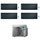 Daikin STYLISH R32 Climatizzatore a parete quadri split inverter Wi-Fi blackwood | unità esterna 7.4 kW unità interne 7000+7000+12000+18000 BTU 4MXM80N9+FTXA[20|20|35|50]BT