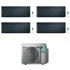 Immagine di Daikin STYLISH R32 Climatizzatore a parete quadri split inverter Wi-Fi blackwood | unità esterna 7.4 kW unità interne 7000+9000+18000+18000 BTU 4MXM80N9+FTXA[20|25|50|50]BT