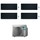 Daikin STYLISH R32 Climatizzatore a parete quadri split inverter Wi-Fi nero | unità esterna 6.8 kW unità interne 5000+7000+9000+15000 BTU 4MXM68N9+CTXA[15]BB+FTXA[20|25|42]BB