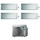 Daikin STYLISH R32 Climatizzatore a parete quadri split inverter Wi-Fi silver | unità esterna 6.8 kW unità interne 5000+7000+7000+9000 BTU 4MXM68N9+CTXA[15]BS+FTXA[20|20|25]BS