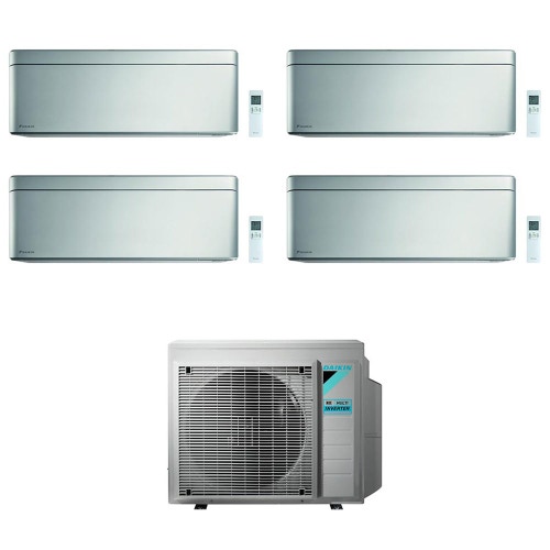 Immagine di Daikin STYLISH R32 Climatizzatore a parete quadri split inverter Wi-Fi silver | unità esterna 7.4 kW unità interne 5000+5000+5000+5000 BTU 4MXM80N9+CTXA[15|15|15|15]BS