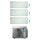 Daikin STYLISH R32 Climatizzatore a parete trial split inverter Wi-Fi bianco | unità esterna 6.8 kW unità interne 5000+7000+18000 BTU 3MXM68N9+CTXA[15]AW+FTXA[20|50]AW