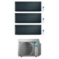 Immagine di Daikin STYLISH R32 Climatizzatore a parete trial split inverter Wi-Fi blackwood | unità esterna 4 kW unità interne 5000+7000+7000 BTU 3MXM40N8+CTXA[15]BT+FTXA[20|20]BT