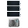 Daikin STYLISH R32 Climatizzatore a parete trial split inverter Wi-Fi nero | unità esterna 6.8 kW unità interne 9000+9000+9000 BTU 3MXM68N9+FTXA[25|25|25]BB