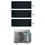 Immagine di Daikin STYLISH R32 Climatizzatore a parete trial split inverter Wi-Fi nero | unità esterna 4 kW unità interne 5000+7000+9000 BTU 3MXM40N8+CTXA[15]BB+FTXA[20|25]BB