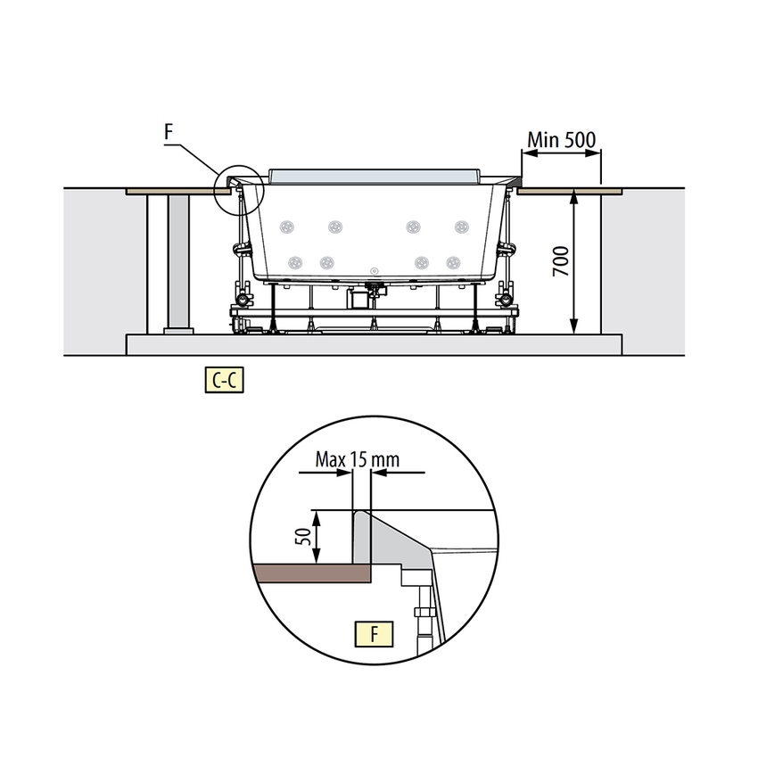 Immagine di Novellini DIVINA M SPA PLUS minipiscina idromassaggio da esterno con luci led bianche, L.190 P.140 H.75, per 2 persone, sedile e poggiatesta colore nero, vasca colore bianco finitura lucido DOM4O0-A0H
