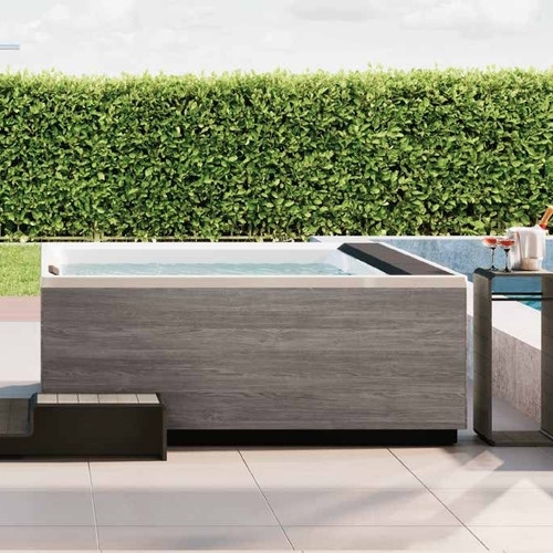 Immagine di Novellini DIVINA XXL SPA PLUS minipiscina idromassaggio da esterno con cromolight+audio Bluetooth+UV, L.230 P.215 H.85, per 6 persone, sedile e poggiatesta colore nero, vasca colore bianco finitura lucido DOXXL4O6-W10H