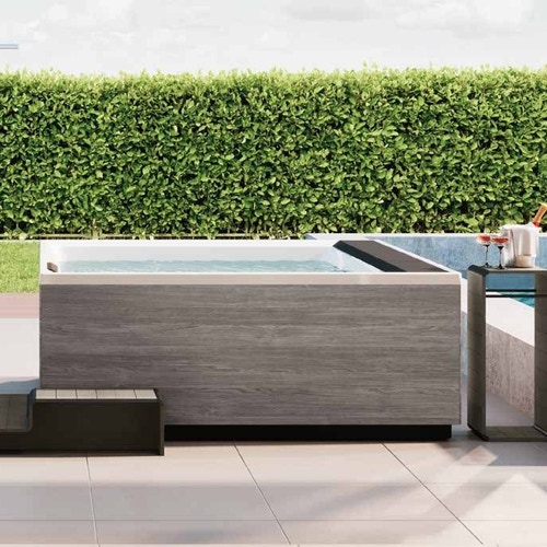 Immagine di Novellini DIVINA XXL SPA STANDARD minipiscina idromassaggio da esterno con cromolight+audio Bluetooth+purificazione Aquaclean (UV+ozono), L.230 P.215 H.85, per 6 persone, sedile colore nero, vasca colore bianco finitura lucido DOXXL5O9-W10H